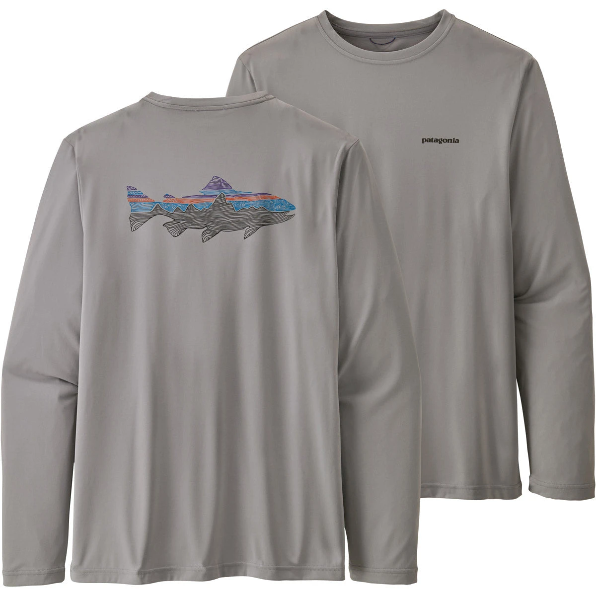 Patagonia Men's Long-Sleeved Cap Cool Daily Fish Graphic Shirt